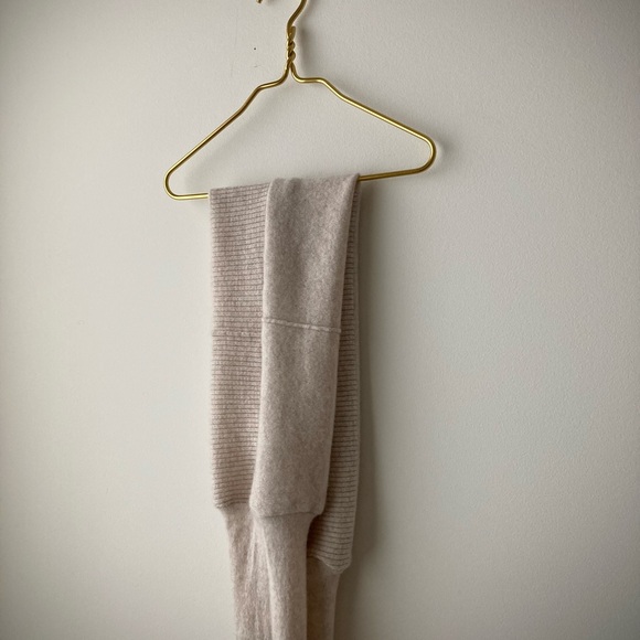 joodito 100% cashmere sweater wrap preppy tie scarf shawl cowl white ivory cream - Picture 10 of 10